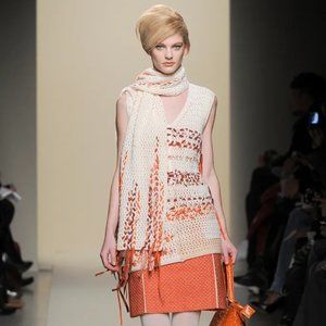 Bottega Veneta Crochet Knit Wool Scarf